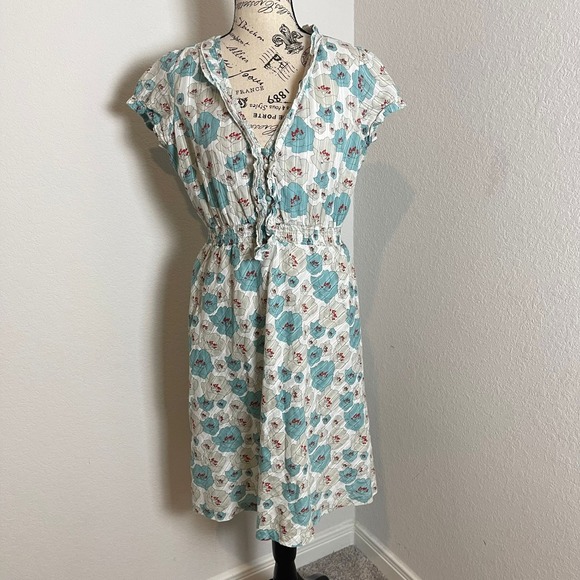 FOSSIL Womens‎ Floral M summer dress boho peasant ruffle cottagecore coquette - Picture 1 of 9